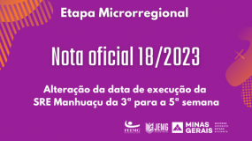 Publicada a Nota Oficial 18/2023 – Alteração da data de execução da SRE Manhuaçu da 3ª para a 5ª semana.