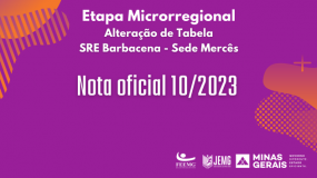 Publicada a Nota Oficial 10/2023 – Alteração da tabela de jogos na SRE Barbacena, sede Mercês.