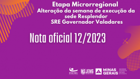 Publicada a Nota Oficial 12/2023 – Alteração da semana de execução – SRE Governador Valadares, sede Resplendor.