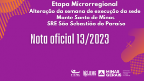 Publicada a Nota Oficial 13/2023 – Alteração da semana de execução – SRE São Sebastião do Paraíso, sede Monte Santo de Minas.