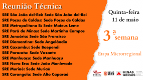 Fique atento! Reuniões técnicas da 3ª semana acontecem dia 11 de maio.