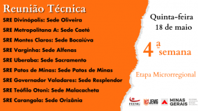 Fique atento! Reuniões técnicas da 4ª semana acontecem dia 18 de maio.