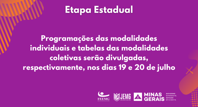 Jemg 2019 divulga tabelas das modalidades individuais e coletivas da etapa  estadual, triângulo mineiro