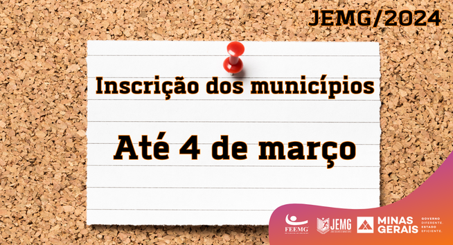 inscrições municipais terminam no dia 4 JEMG2024 - Site JEMG inscrições municipais terminam no dia 4 JEMG2024 - Site JEMG