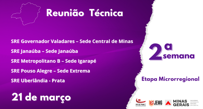 Reunião Técnica 2ª semana da etapa microrregional JEMG2024 - site JEMG Reunião Técnica 2ª semana da etapa microrregional JEMG2024 - site JEMG