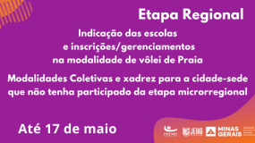 Etapa regional: 17 de maio é o último dia para a indicação das escolas, inscrição e gerenciamento dos estudantes-atletas.