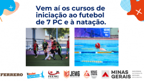 Vem aí os cursos de Iniciação ao Futebol de 7 PC e à Natação PCD.  Inscreva-se!