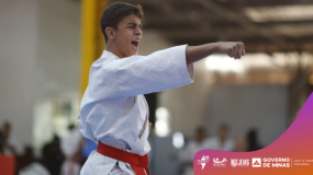 O karatê e seus benefícios, revelando histórias no JEMG/2025. Assista a reportagem.