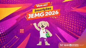 Prepare-se, vem aí o JEMG/2026! Dia 2 de fevereiro, segunda-feira, começam as inscrições dos municípios.