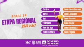 JEMG/2026: Sedes da etapa regional já estão definidas. Confira!
