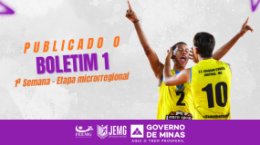 1ª semana de execução da etapa microrregional do JEMG/2026.  Boletins 1 já estão disponíveis.