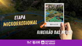 Ribeirão das Neves: sede da etapa microrregional do JEMG/2026.  O esporte une pessoas, fortalece a comunidade e inspira superação.