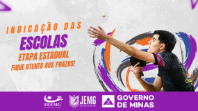 Etapa Estadual I do JEMG/2026. Fique ligado aos prazos para indicação das escolas e inscrições e gerenciamento dos estudantes-atletas nas modalidades de judô, karatê, natação, taekwondo e tênis de mesa.