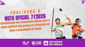 Publicada a Nota Oficial 7/2026. Classificação dos estudantes-atletas para etapa estadual I na modalidade atletismo.