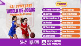 Já estão disponíveis as publicações das tabelas, dos chaveamentos/emparceiramentos e das programações do xadrez da 7ª semana de execução da etapa microrregional do JEMG/2026. Acesse e confira!